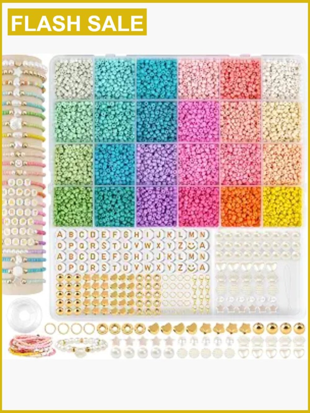 10000pcs 3mm Seed Beads Kit for Bracelet Making with Letter Beads, Glass Beads,